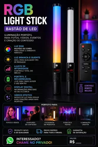 RGB LIGHT STICK - BASTÃO DE LED