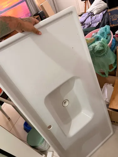 Pia de Marmore Sintetico com suporte