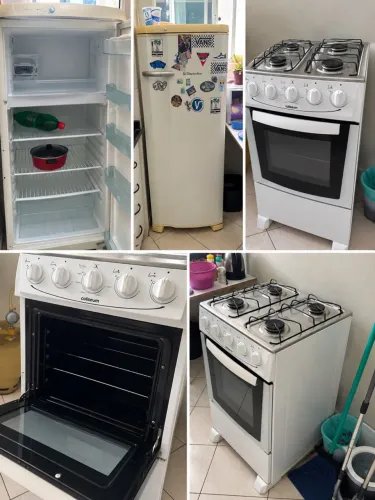 vende-se geladeira e fogão usados