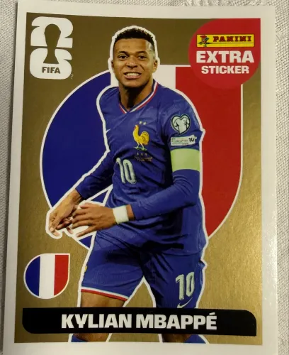 Figurinha Extra Sticker Legend Dourada do jogador Kylian Mbappé