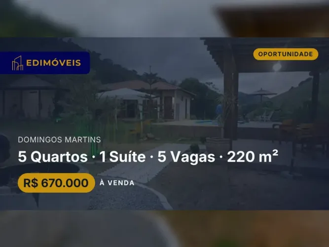 Casa Confortável com 5 Quartos e Churrasqueira em Domingos Martins