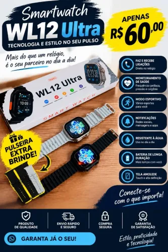 Smartwatch ultra com pulseira Extra