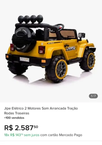 Jipe elétrico para criança 