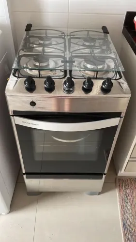 Fogão Brastemp 4 Bocas Inox com Mesa de Vidro - Funcionando Perfeitamente