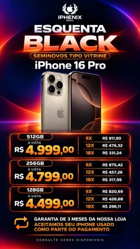 IPHONE 16 PRO 256GB SEMINOVO LOJA NO RIO MAR 