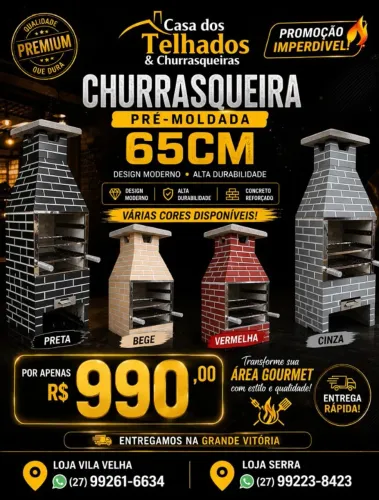 Super promoção de churrasqueira pré moldada