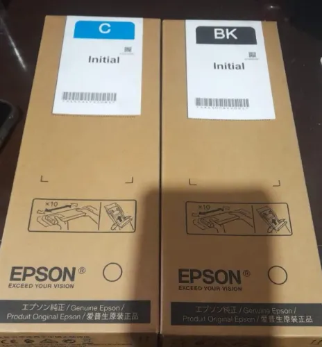 CARTUCHOS INICIAIS T9531 BLACK E T9532 CYAN EPSON (VALOR kIT) VALIDADE 03/2027