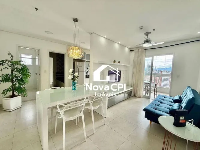 Apartamento Vista Mar no Boqueirão Praia Grande  1 Dormitório, Sacada Gourmet e Piscina
