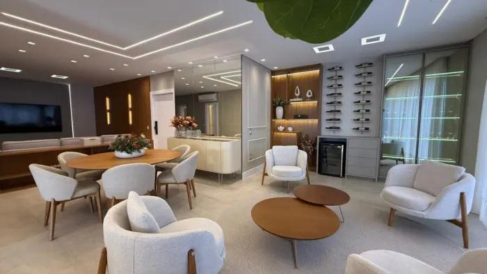 Apartamento quadra mar com 4 suítes no Residencial Milano na Meia Praia Itapema
