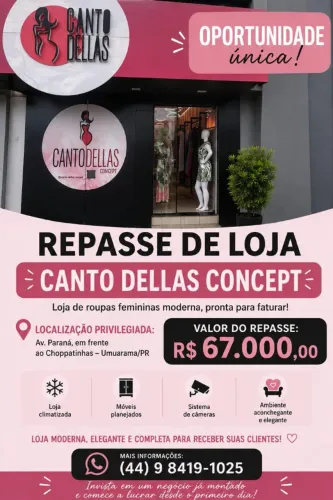VENDA - PONTO COMERCIAL - CANTO DELLAS CONCEPT -AV-PARANA, CENTRO, UMUARAMA-PR