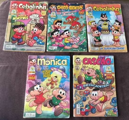 Lote 5 Gibis Turma da Mônica Cebolinha Mônica Cascão Chico Bento