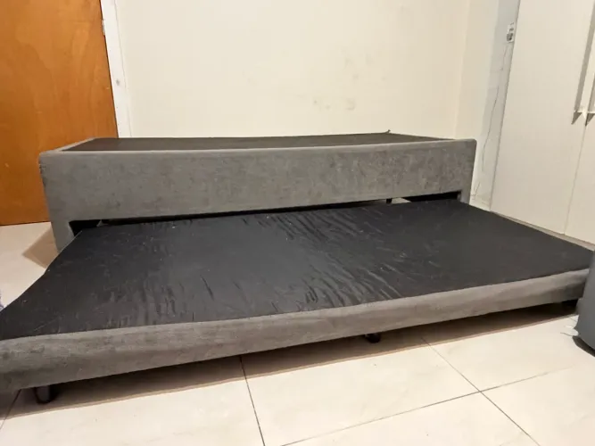 Cama Box Solteiro com cama auxiliar e 1 colchao de molas