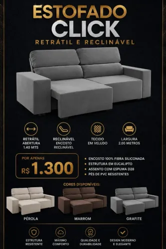 Sofá retrátil novo