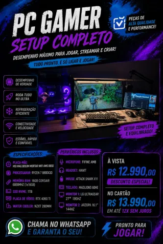 PC Gamer Setup Completo - Alto Desempenho