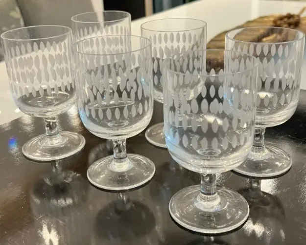 Jogo de Taças de Cristal - 6 Peças Decoradas
