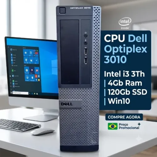 CPU Dell Optiplex 3010 Intel i3 3Th 4Gb Ram 120Gb SSD Win10