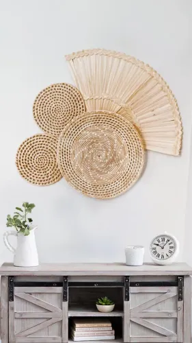 Composição de parede de palha /Kit com 4 peças