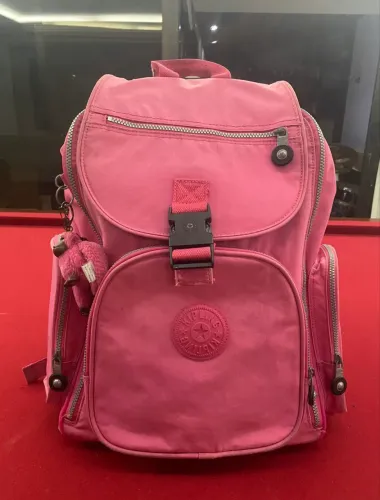 Mochila Kipling Rosa - Costas e Rodinha 