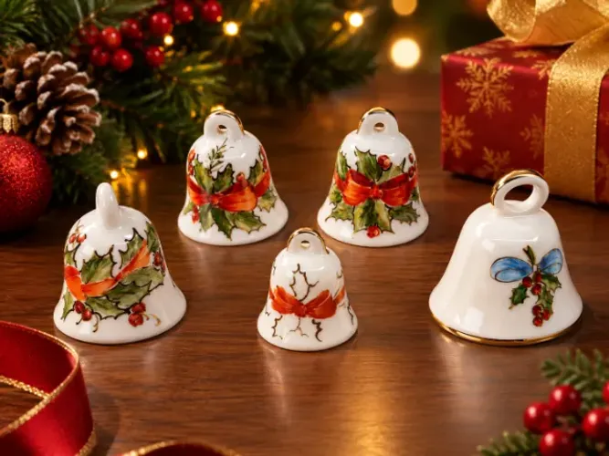 Enfeite de natal porcelana pintado a mão