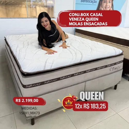 PROMOÇÃO URGENTE - Cama QUEEN com MOLAS ENSACADAS Veneza por apenas 12x R$183,25