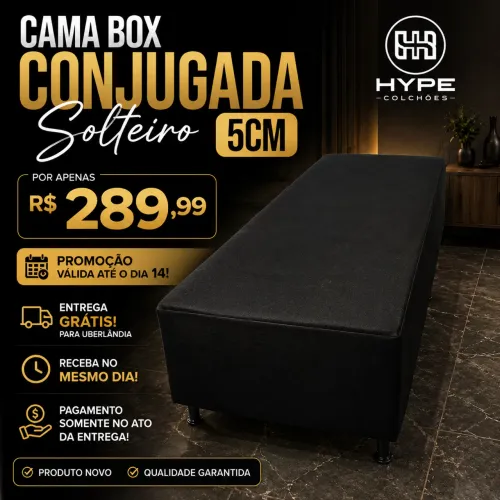 ? Cama Box Conjugada Solteiro 5 cm - Apenas R$ 289,99 ?