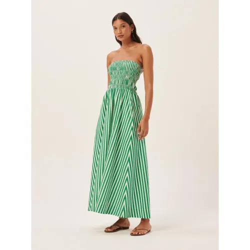 Vestido Panô Lastex Listrado Verde