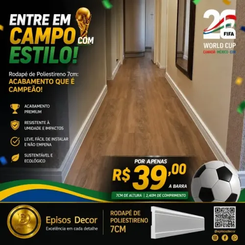 Rodapé de 7cm poliestireno* preço por barra