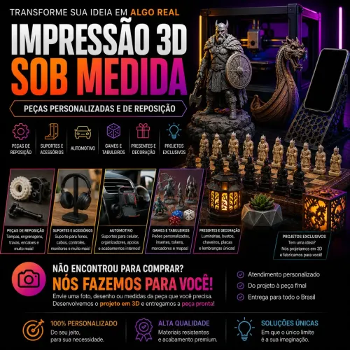 Soluções Personalizadas em Impressão 3D, Projetos e Automação
