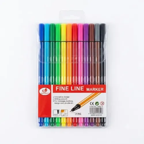 Kit Canetas Fine Line Marker Traço Fino Precisão 0.4mm Cores Vivas Lettering Desenho pode