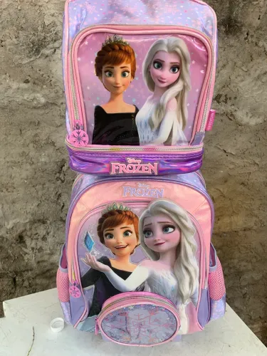 Mochila escolar com lancheira da frozen 