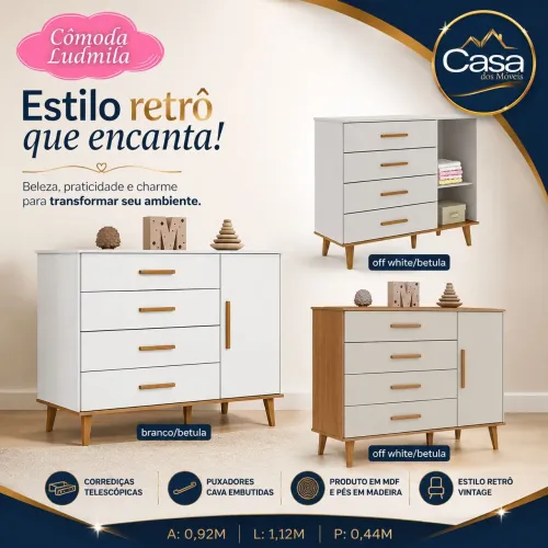 Cômoda infantil Ludimila