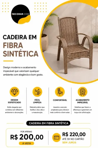 Cadeira de balanço de fibra sintética