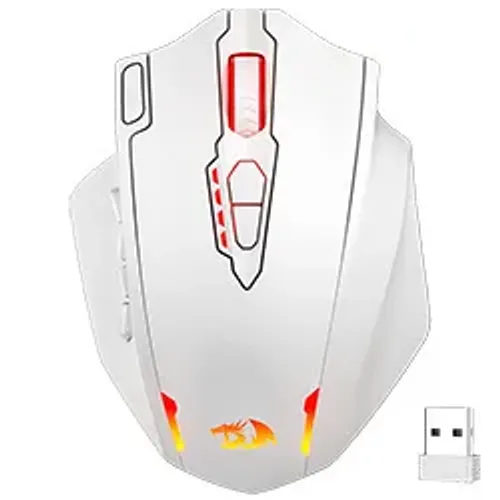 Mouse Gamer Redragon M913W Impact Elite Wireless / RGB - Branco