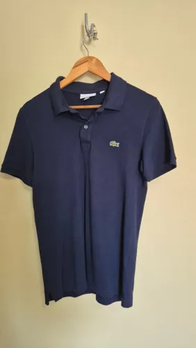 Polo Lacoste Slim Fit Azul Marinho - Original