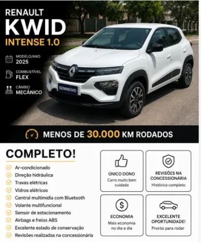 Renault Kwid Intense 1.0 Flex 12V 5P Mec. 2025