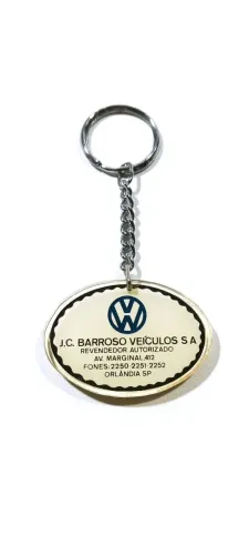 Chaveiro antigo J.C. Barroso Veículos Volkswagen - Orlândia SP - Kombi Fusca Passat