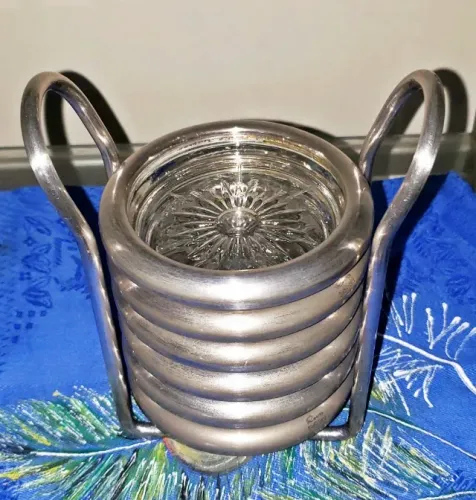 Riva Special Silver - Porta-copos em demi-cristal lapidado com padrão starburst