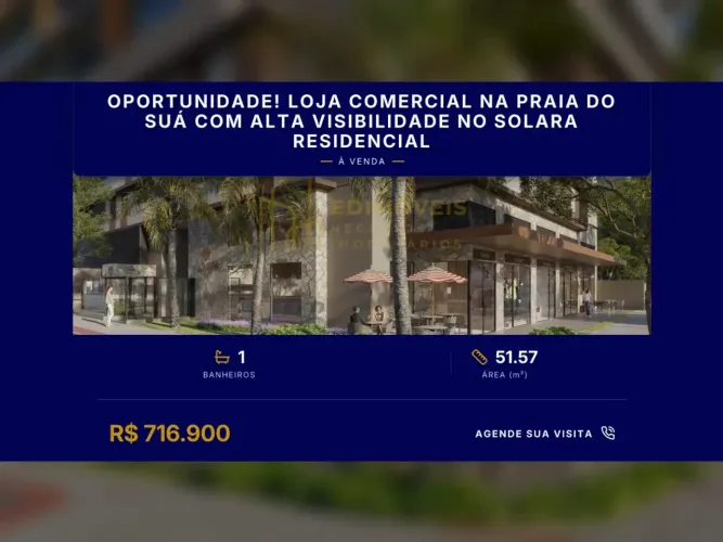Loja moderna no Solara: localização estratégica na Praia do Suá