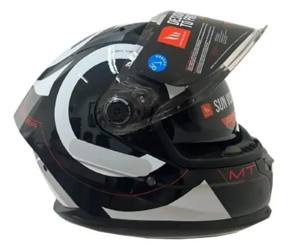 Capacete Mt Braker Inox Preto / Branco