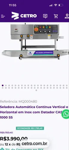 Seladora e datadora automática 
