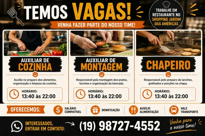 Vagas para restaurante