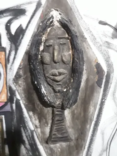 Painel gesso de Trabalho artístico tribal, Artista plástico Fabrício Barbosa 1200,00