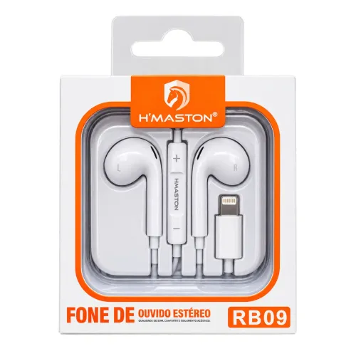 Fone de Ouvido Estéreo H?MASTON RB09 Branco - LACRADO