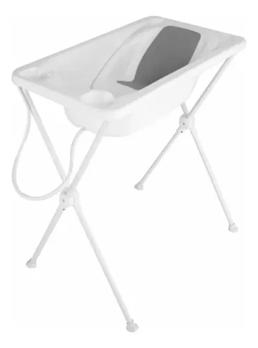 Banheira de Bebê com suporte Dobrável Galzerano - Acqua Trio Branco 20L