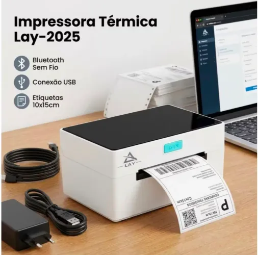 Impressora Térmica de Etiquetas LAY-2025 + Kit Completo