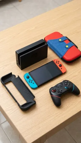 Nintendo Switch OLED 64GB Neon - Seminovo + Controle Pro + Grip Ergonômico + Case Mario