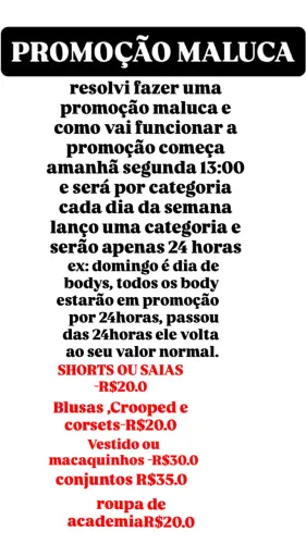 PROMOÇÃO A SEMANA TODA
