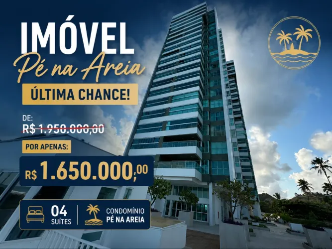 Em Maceió - 04 Suítes - Pé na Areia. Promoção de Verdade de 1.950.000 por R$ 1.650.000