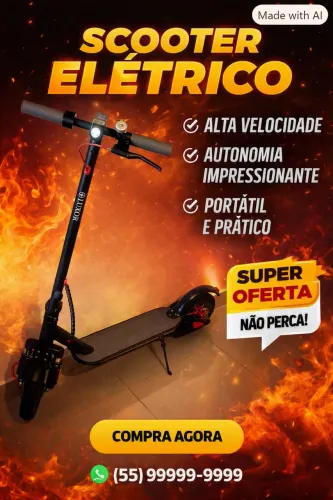 Patinete elétrico com pneus a ar
