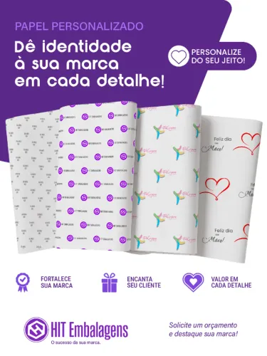 Papel Seda Personalizado com seu Logo Direto da Fabrica